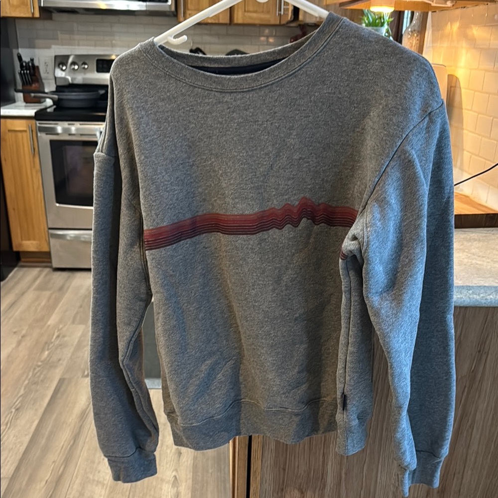 Patagonia Gray Sweatshirt with Red Stripe